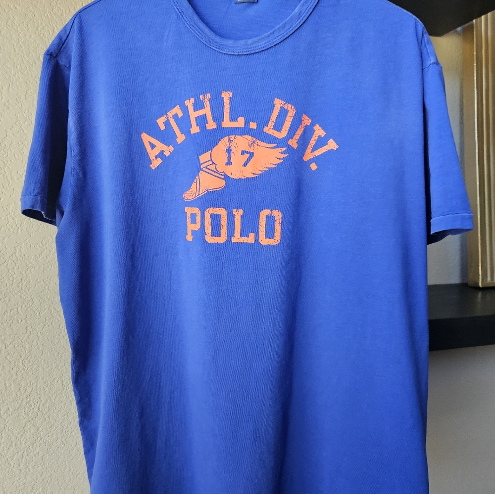 Ralph Lauren Mens Classic Fit T XL Blue w/Red Graphics